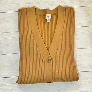 A New Day Women's Camel Ribbed Cardigan